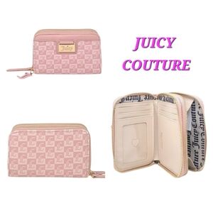 Juicy Couture Miss Juicy Pink Monogram Medium Zip Around Wallet